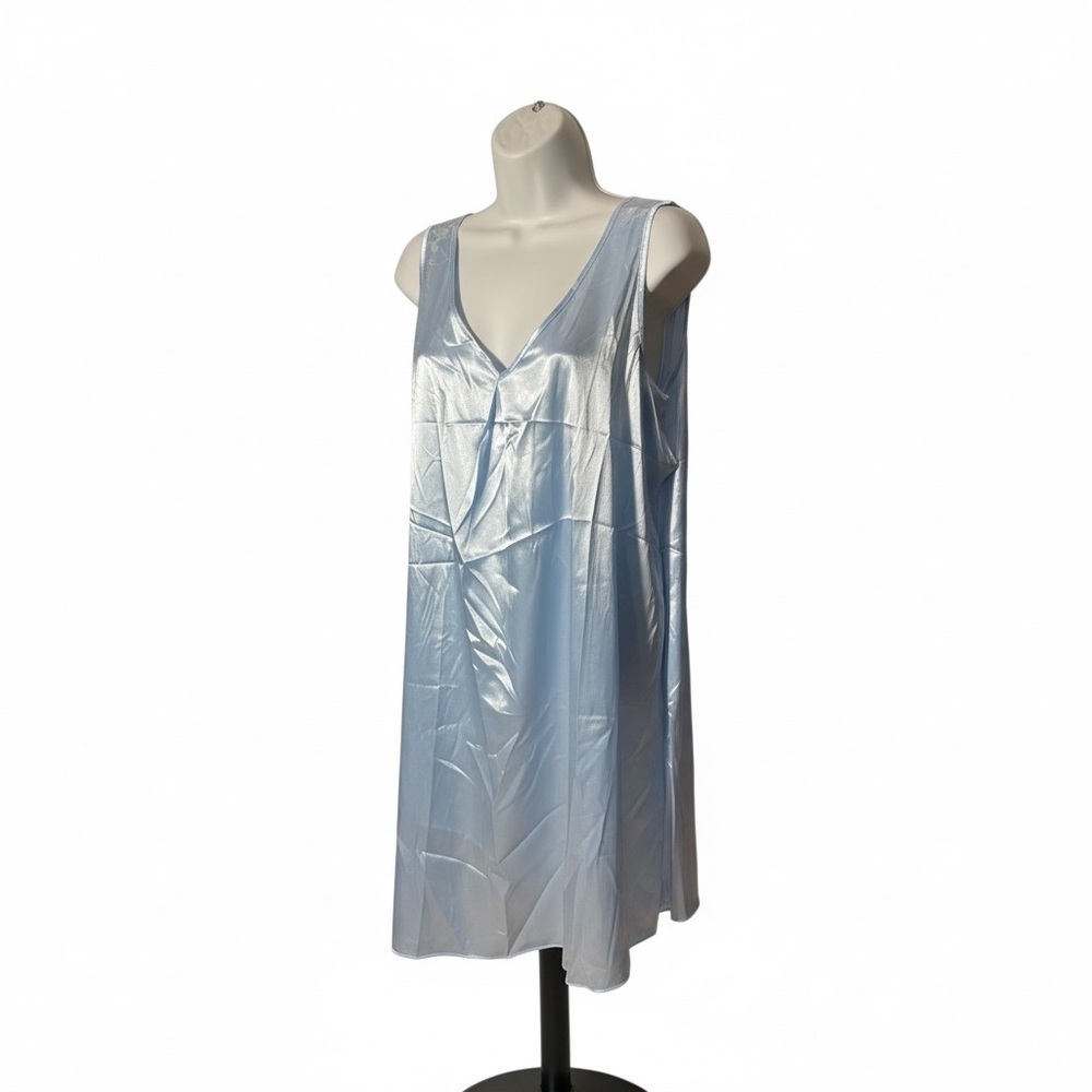 Olankaro Elegant Blue Satin-Like Nightgown – XXL | New